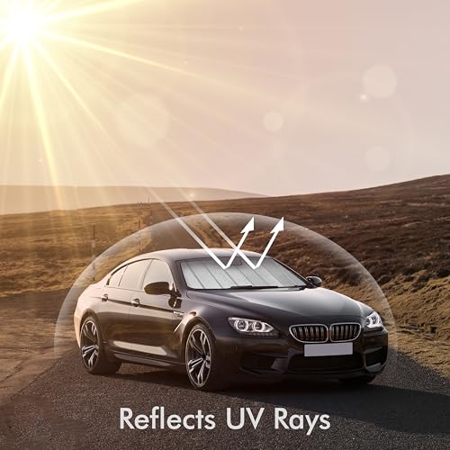 AutoMate Pro Custom Fit Windshield Foldable Sunshade for Nissan Quest Minivan, 2017 2016 2015 2014 2013 2012 2011, Compact Block UV Rays Protector Lightweight Flexible Rigid Accessories (Made in USA)