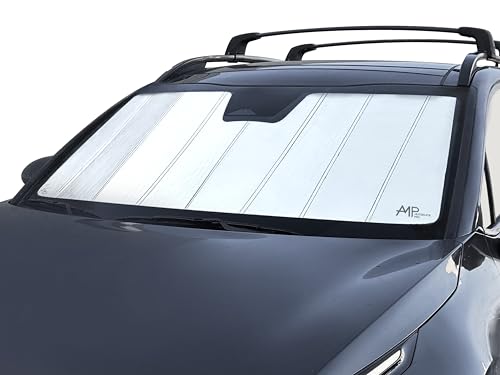 Custom Fit Windshield Foldable Lightweight Sunshade for 2007-2017 Jeep Wrangler SUV (w/Rearview Mirror on Windshield- NO Sensor)- Made in USA