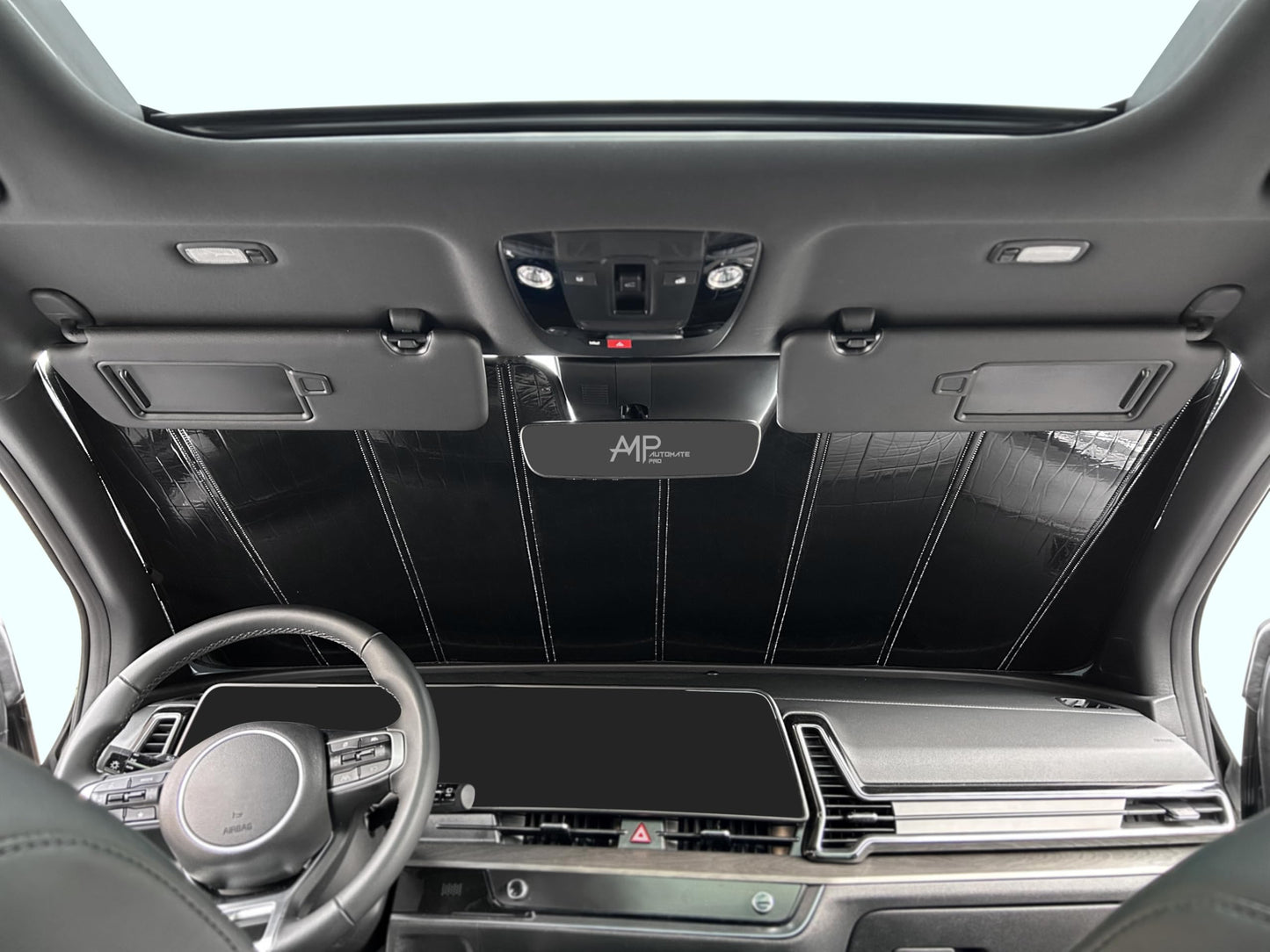 Custom Fit Windshield Foldable Lightweight Sunshade for 2025 Nissan Armada SUV (with Integrated Dashcam)(Made in USA)