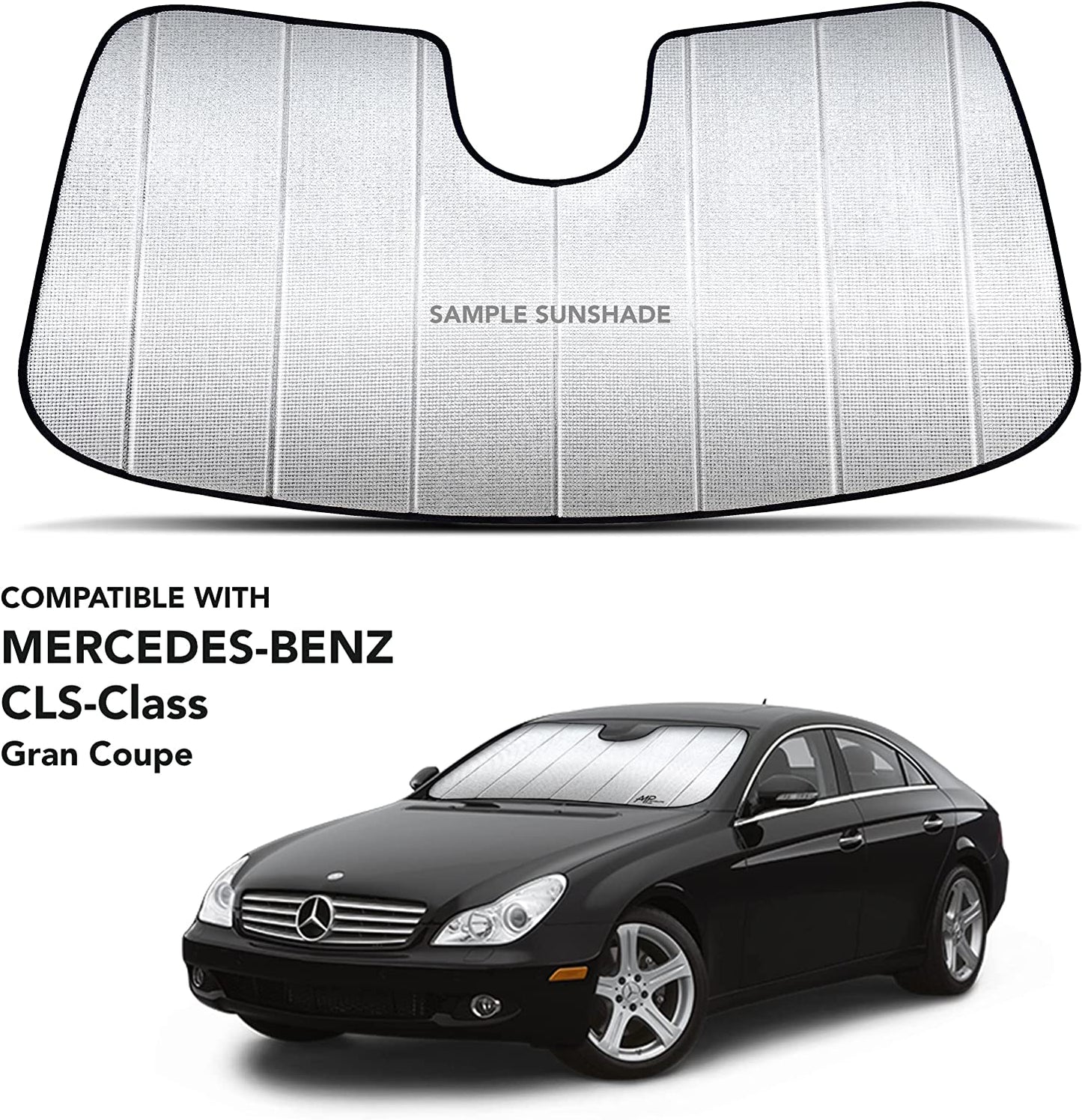 Custom Fit Windshield Foldable Sunshade for 2012 2013 2014 2015 2016 2017 2018 Mercedes-Benz Cls-Class CLS Class 4Dr Gran Coupe Sedan, Compact Sun Shade Block UV Rays Dual-Purpose